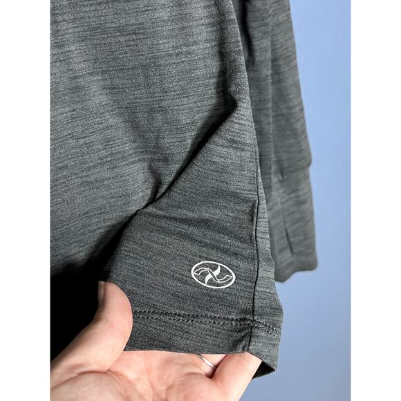 N.Y.L. Athletic Long Sleeve Workout Top Grey Thumb Hole Quality Fabric Comfort - Picture 4 of 7